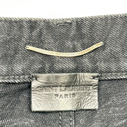 SAINT LAURENT PARIS 圣罗兰 18年 532021 黑色水洗半牛仔裤 下装