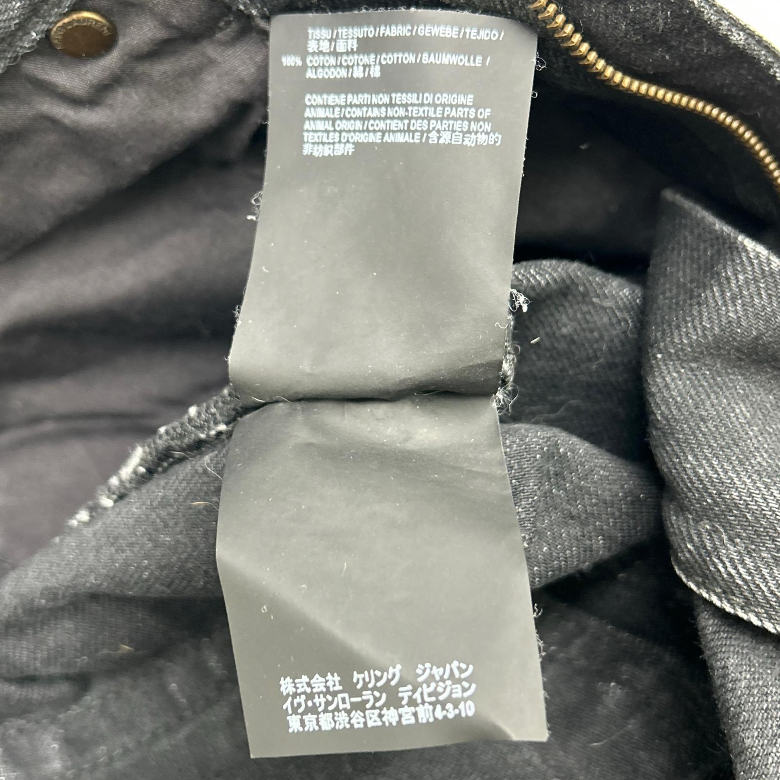 SAINT LAURENT PARIS 圣罗兰 18年 532021 黑色水洗半牛仔裤 下装
