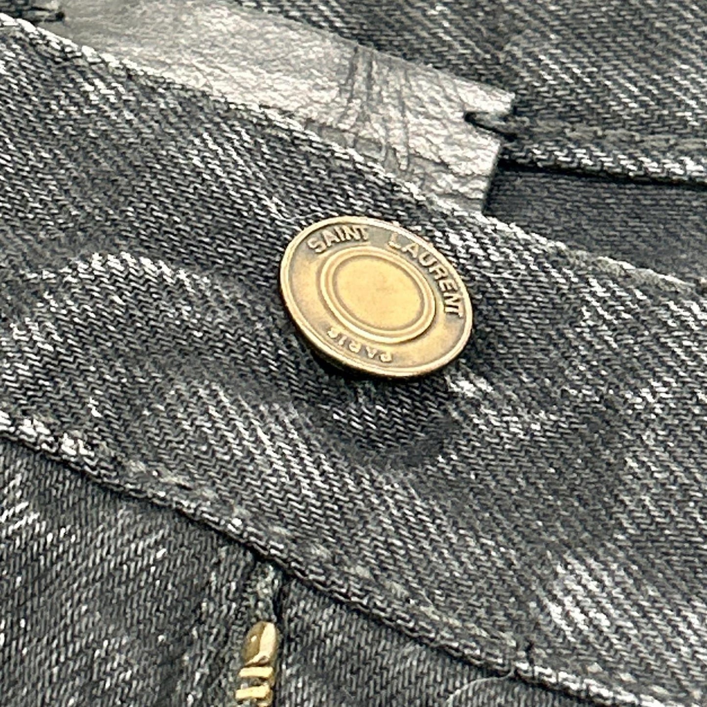 SAINT LAURENT PARIS 圣罗兰 18年 532021 黑色水洗半牛仔裤 下装