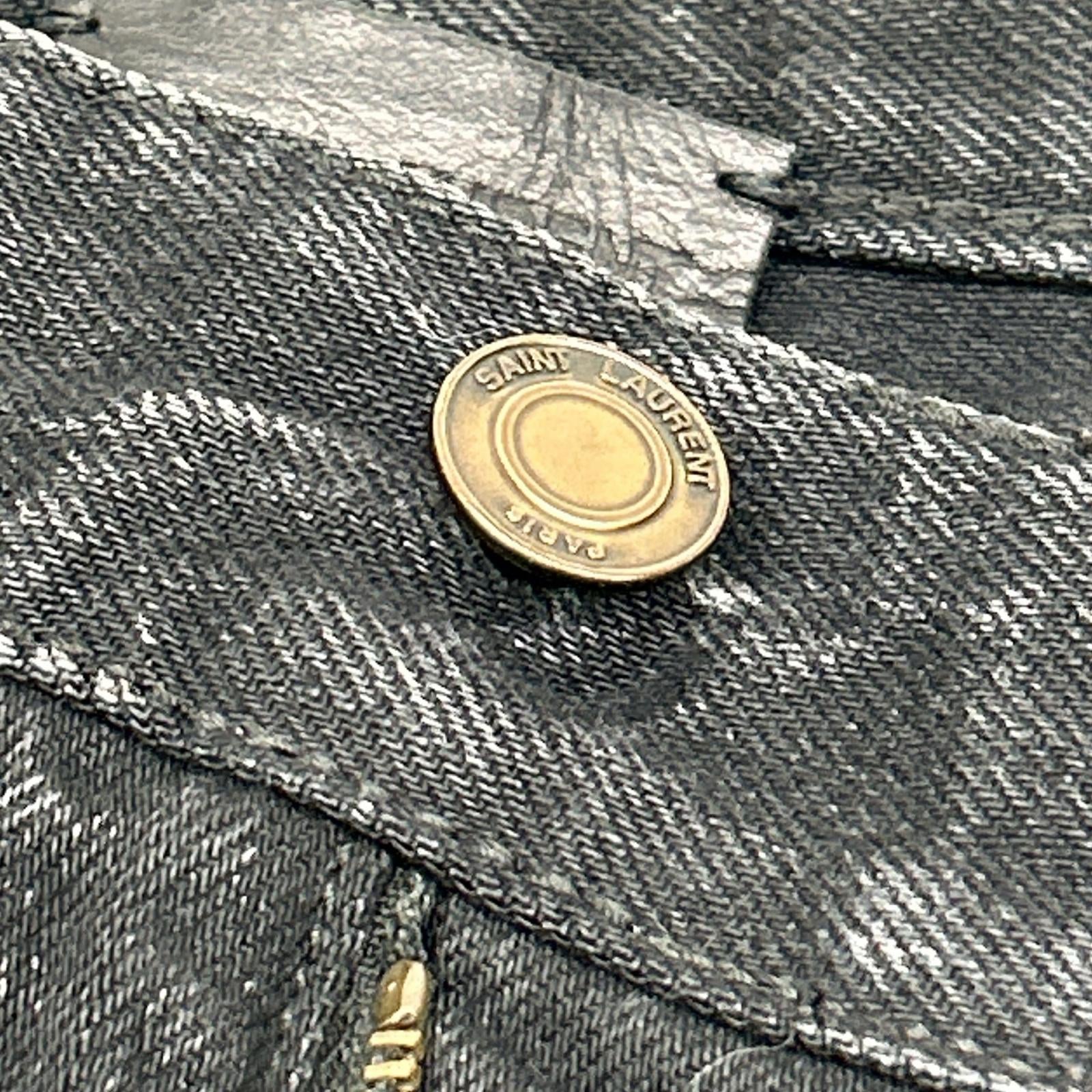 SAINT LAURENT PARIS 圣罗兰 18年 532021 黑色水洗半牛仔裤 下装
