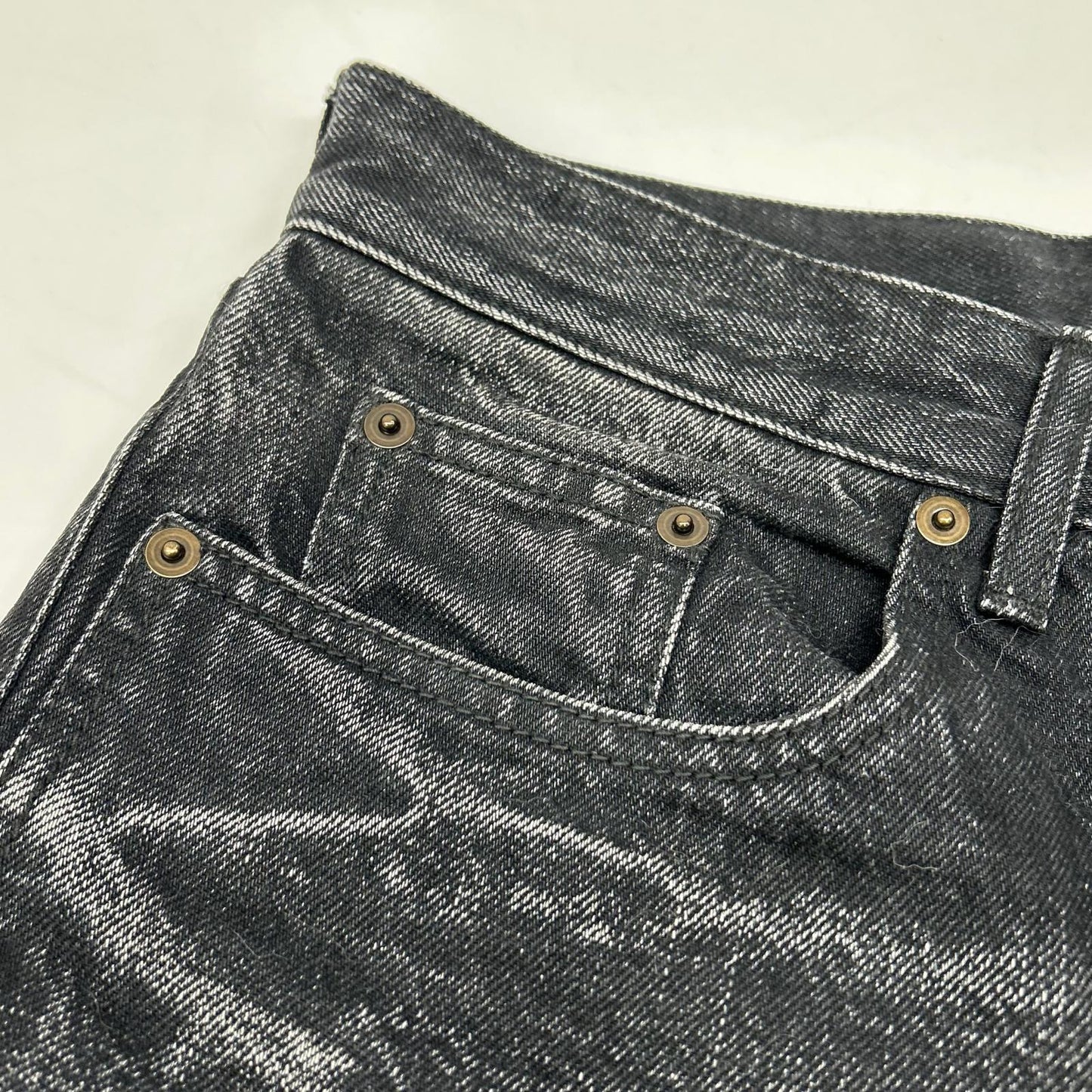 SAINT LAURENT PARIS 圣罗兰 18年 532021 黑色水洗半牛仔裤 下装