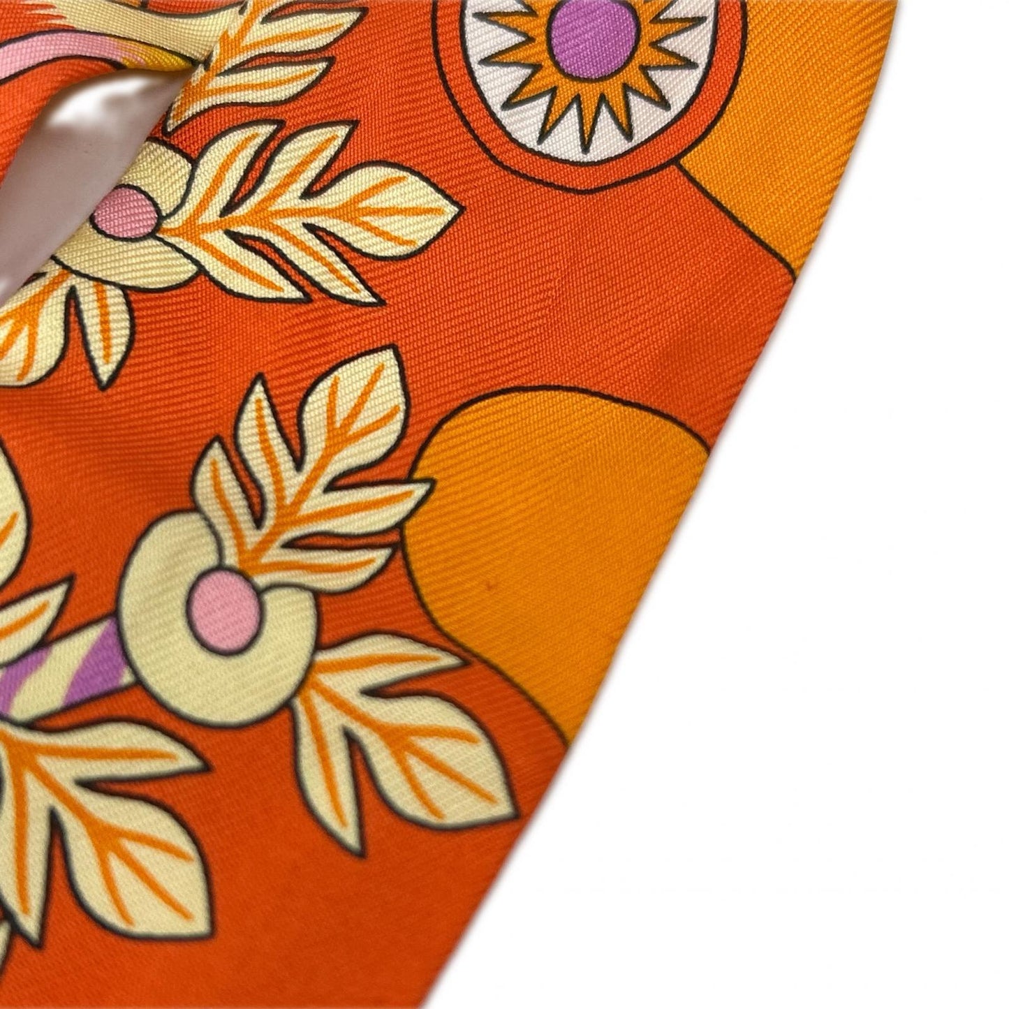 HERMES Orange Source of Pegasus Twilly Scarf