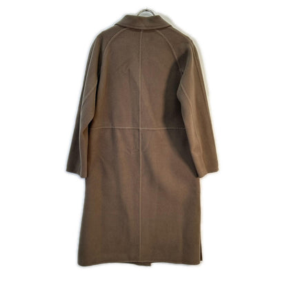 BEIGE Beige Brown Wool Double Coat Coat 4 Women's