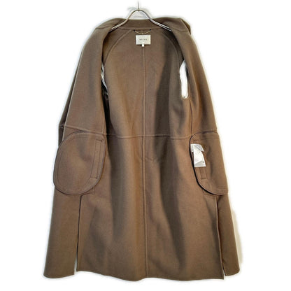 BEIGE Beige Brown Wool Double Coat Coat 4 Women's
