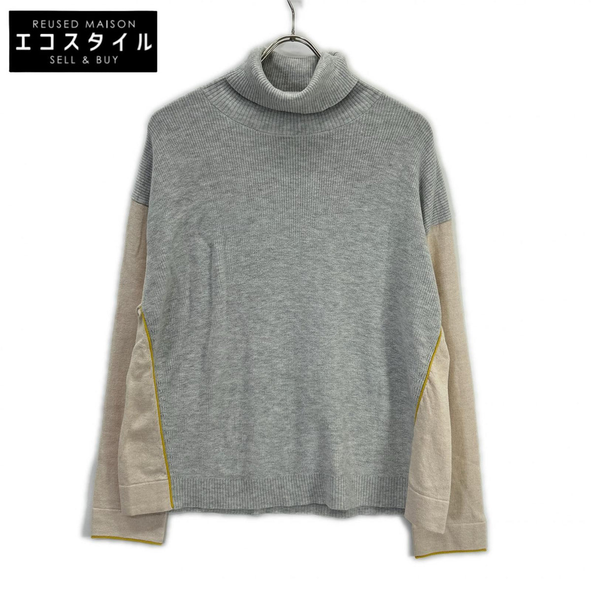 PaulSmith 保罗史密斯 KRPSIS0120 灰色×米色 高领 针织衫 上衣 XL