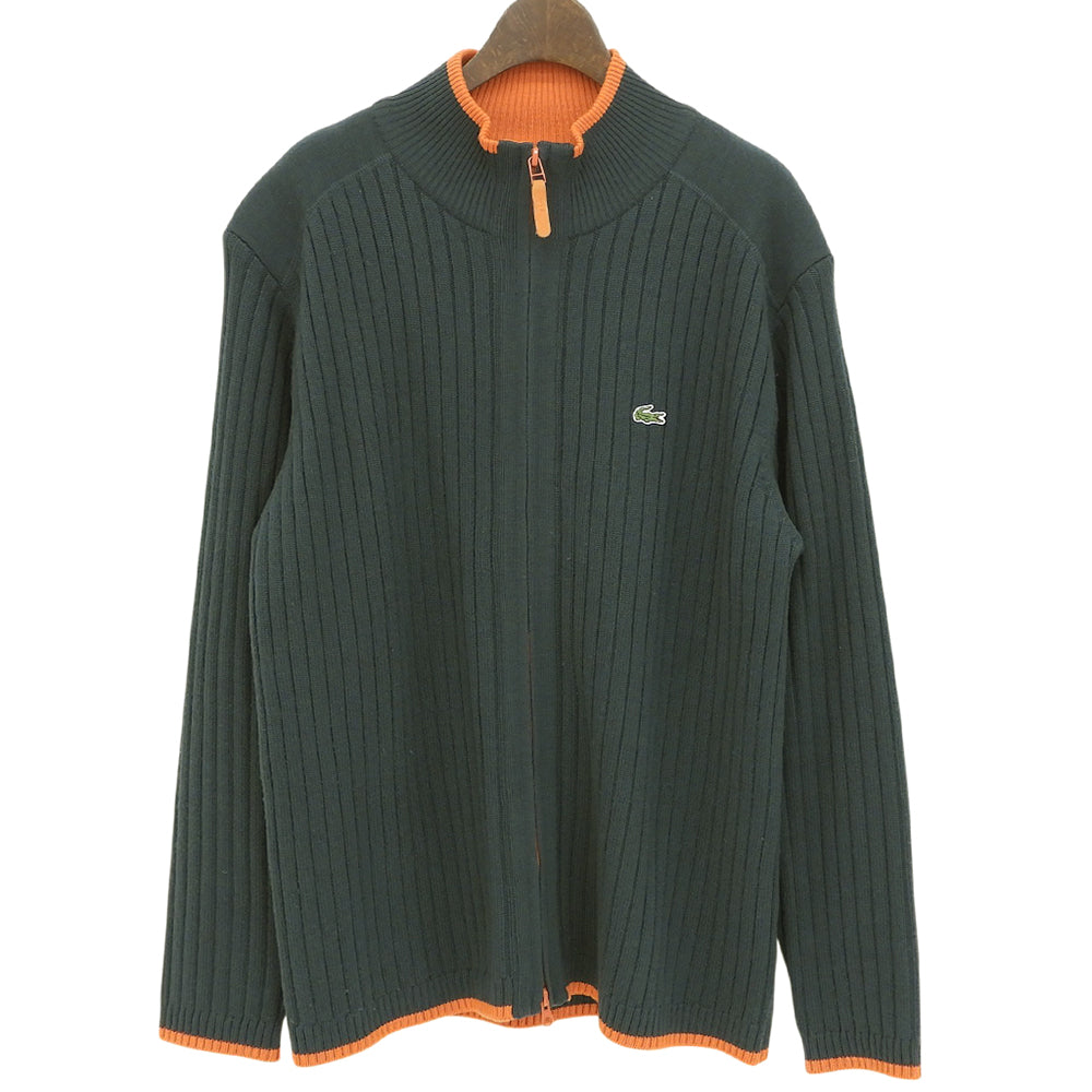 Wool Zip-Up Knit Top Men's Blue Green 100 AH052E Tops 100 Men's