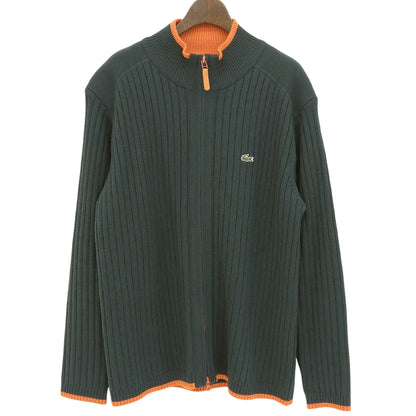 Wool Zip-Up Knit Top Men's Blue Green 100 AH052E Tops 100 Men's