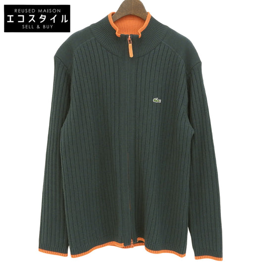 Wool Zip-Up Knit Top Men's Blue Green 100 AH052E Tops 100 Men's