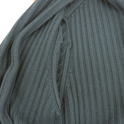 Wool Zip-Up Knit Top Men's Blue Green 100 AH052E Tops 100 Men's