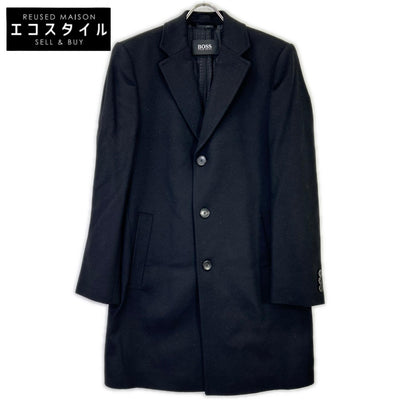 HUGO BOSS 雨果博斯 10237369 黑色羊毛羊绒切斯特大衣 外套