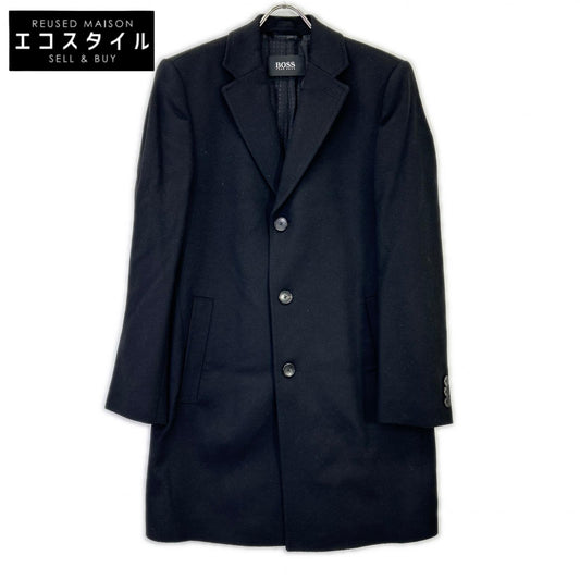 HUGOBOSS ヒューゴボス 10237369 ブラック ウールカシミヤ チェスターコート コート