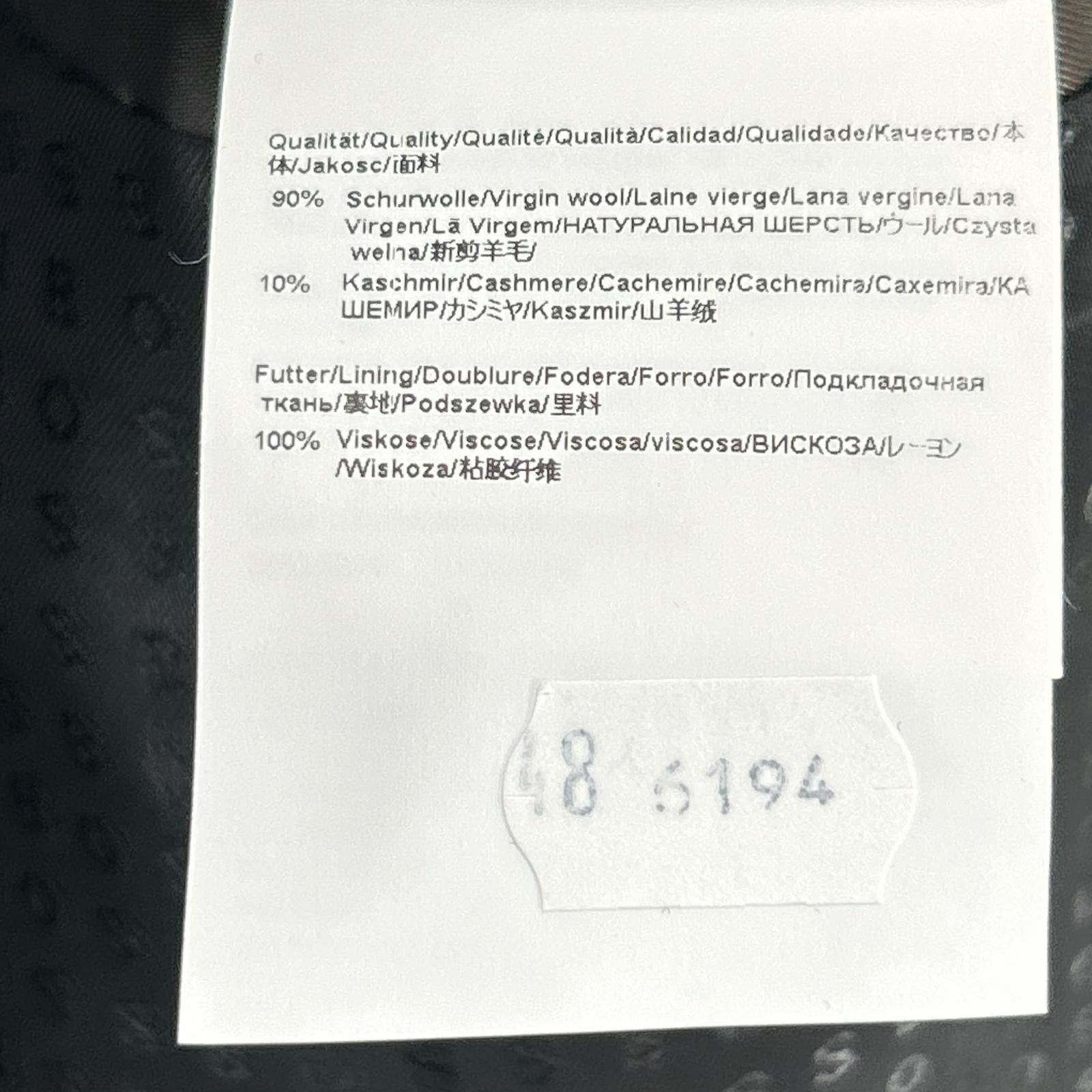 HUGO BOSS 雨果博斯 10237369 黑色羊毛羊绒切斯特大衣 外套