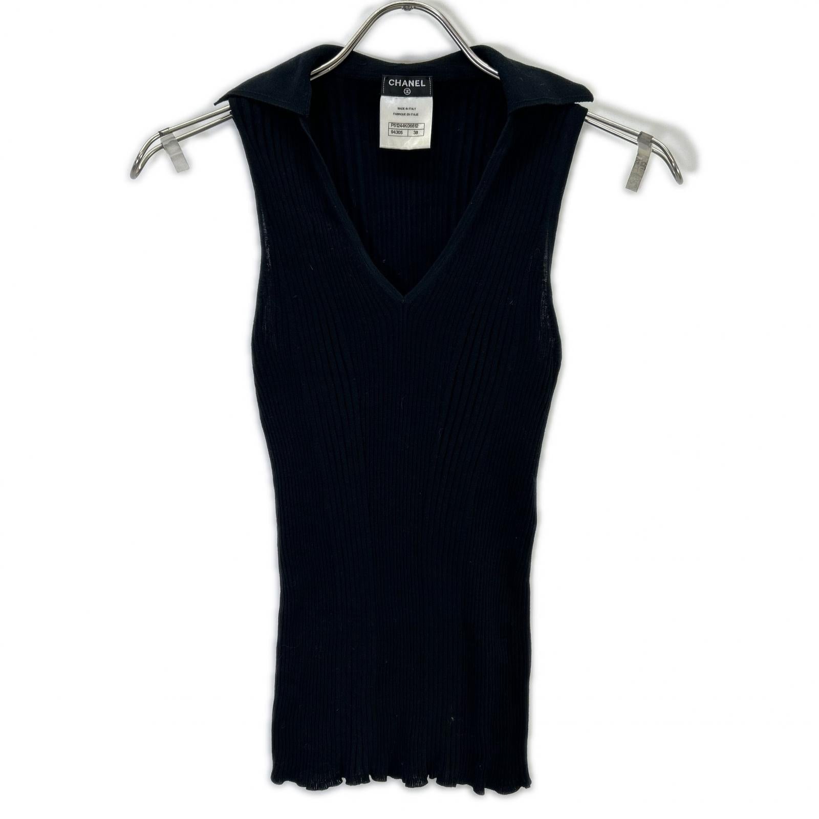 CHANEL シャネル 15SS P51244K06612 ブラック スキッパー ノースリーブニット トップス