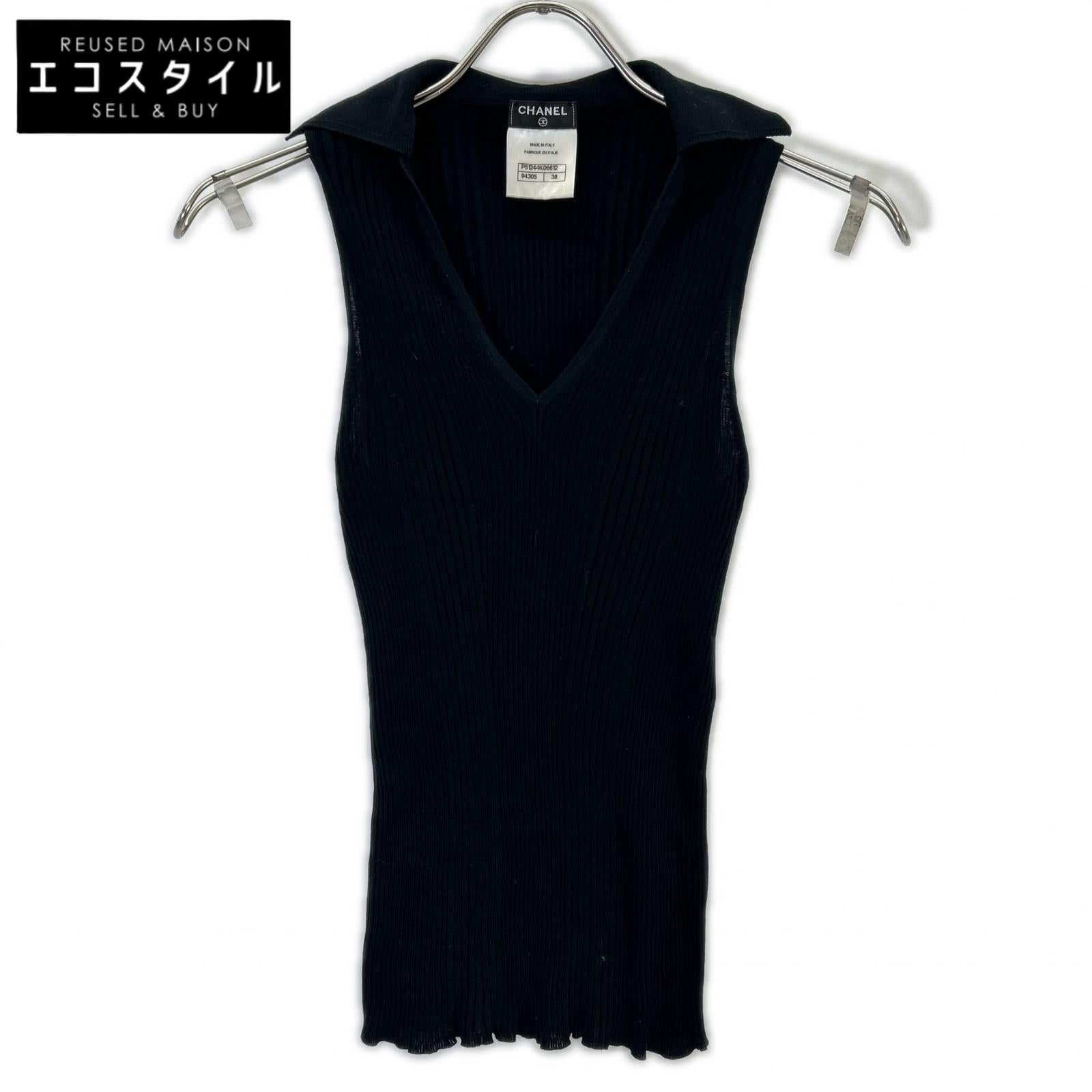 CHANEL シャネル 15SS P51244K06612 ブラック スキッパー ノースリーブニット トップス