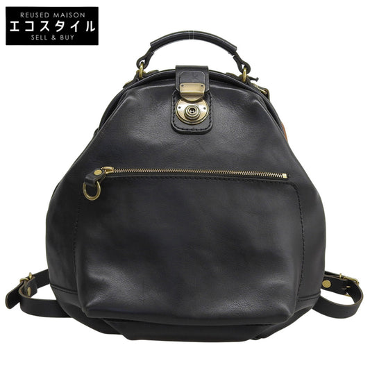 HERZ Wanpaku Rucksack S Leather Backpack Daypack Men's Black R-144 Backpack