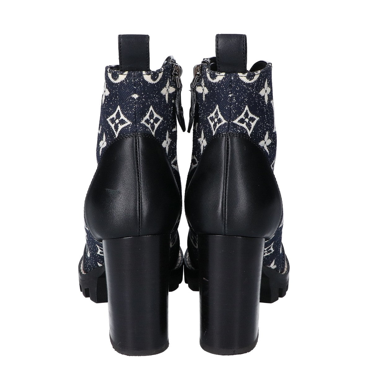 LOUIS VUITTON 21SS Star Trail Line Ankle Boots Denim x Leather Shoes