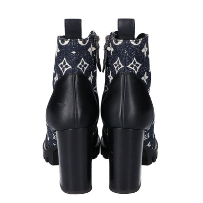 LOUIS VUITTON 21SS Star Trail Line Ankle Boots Denim x Leather Shoes