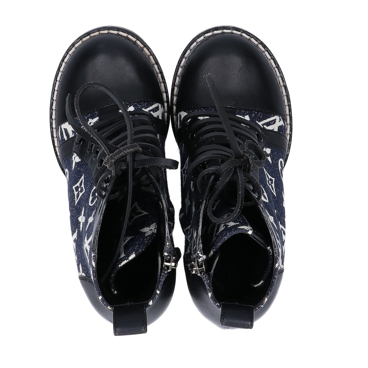 LOUIS VUITTON 21SS Star Trail Line Ankle Boots Denim x Leather Shoes