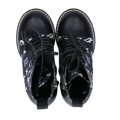 LOUIS VUITTON 21SS Star Trail Line Ankle Boots Denim x Leather Shoes