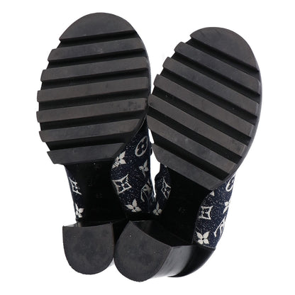 LOUIS VUITTON 21SS Star Trail Line Ankle Boots Denim x Leather Shoes