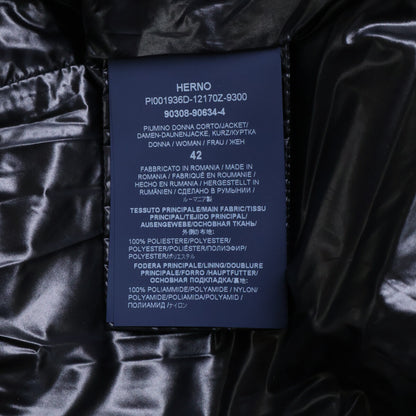 HERNO ヘルノ 美品 国内正規 PI001936D ﾌﾞﾗｯｸ RASO ﾀﾞｳﾝｼﾞｬｹｯﾄ ジャケット 42 レディース