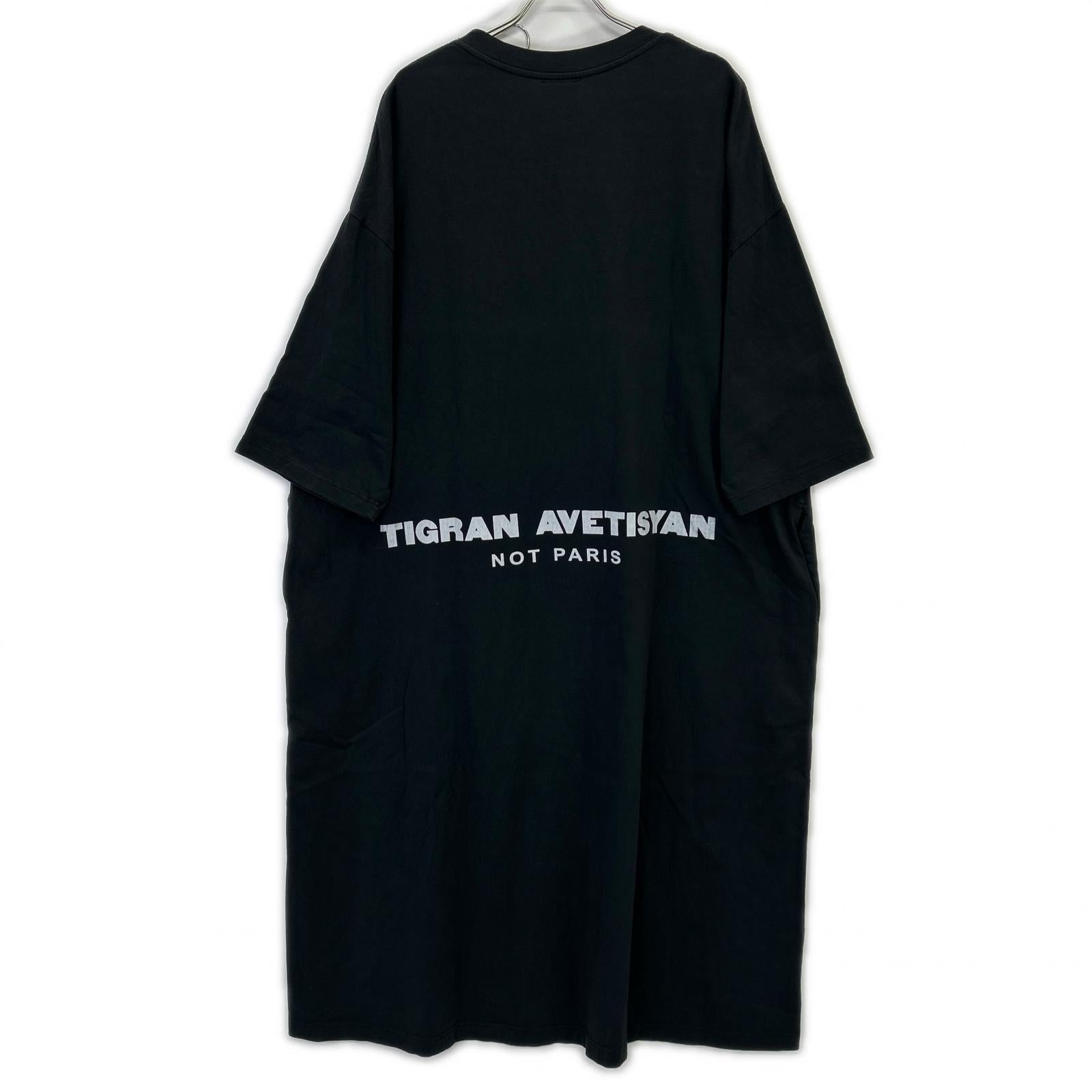 TIGRAN AVETISYAN Black Blue Brid Oversized T-shirt Dress