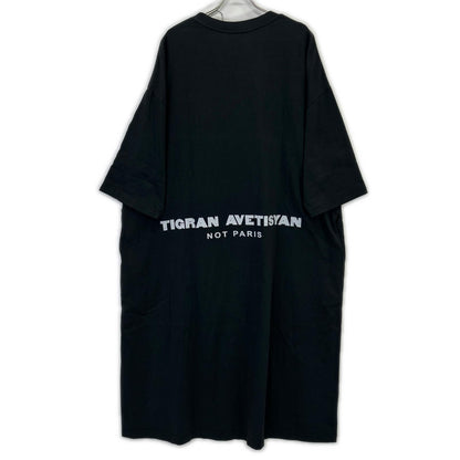 TIGRAN AVETISYAN Black Blue Brid Oversized T-shirt Dress
