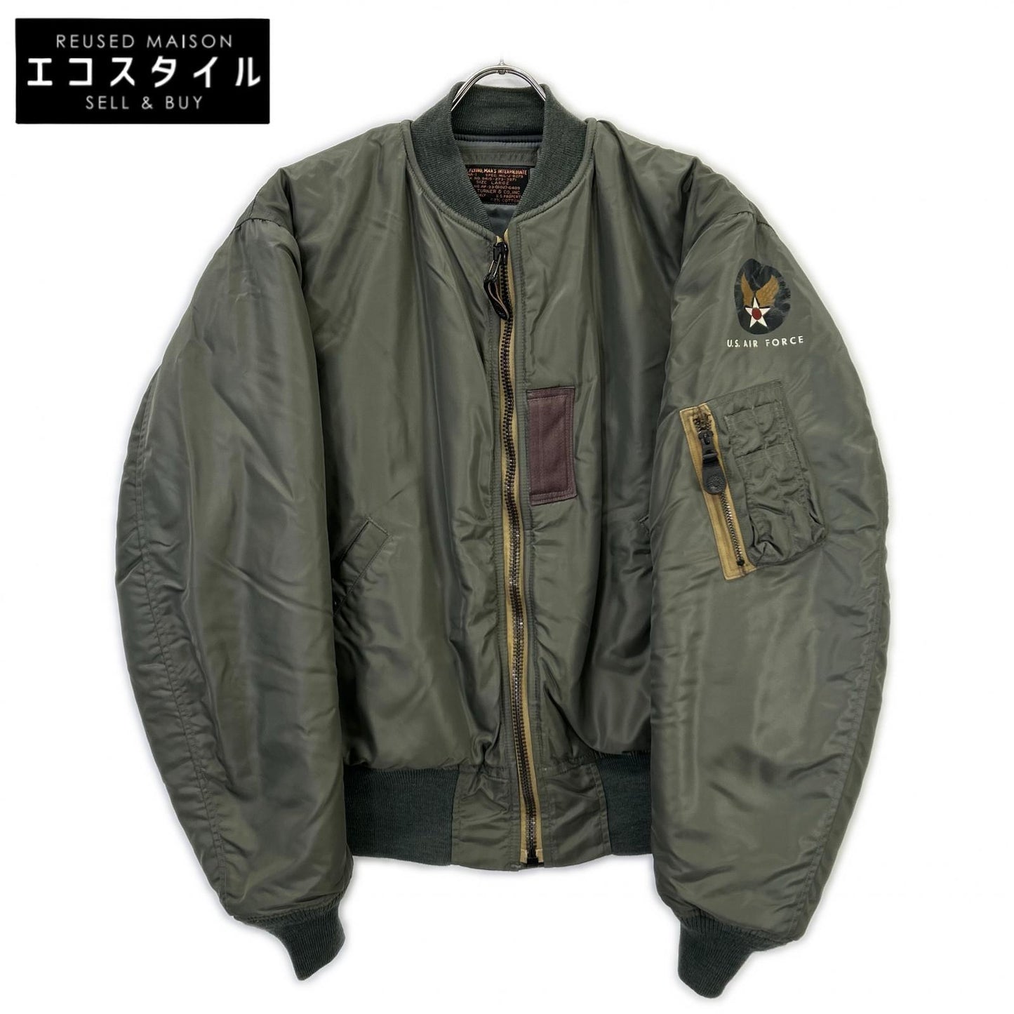 THE REAL MCCOY'S THE REAL McCOY'S 卡其 TMJ2432 ALBERT TURNER 实名 MIL-J-8279A MA-1 飞行夹克 夹克 LARGE 男士