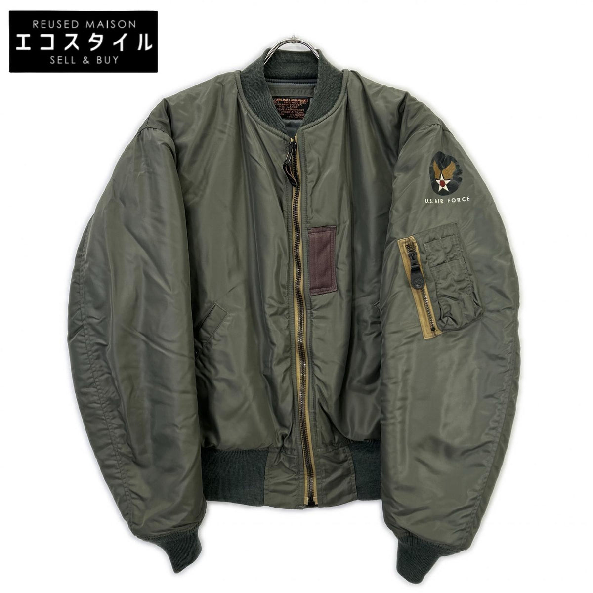 THE REAL MCCOY'S THE REAL McCOY'S 卡其 TMJ2432 ALBERT TURNER 实名 MIL-J-8279A MA-1 飞行夹克 夹克 LARGE 男士