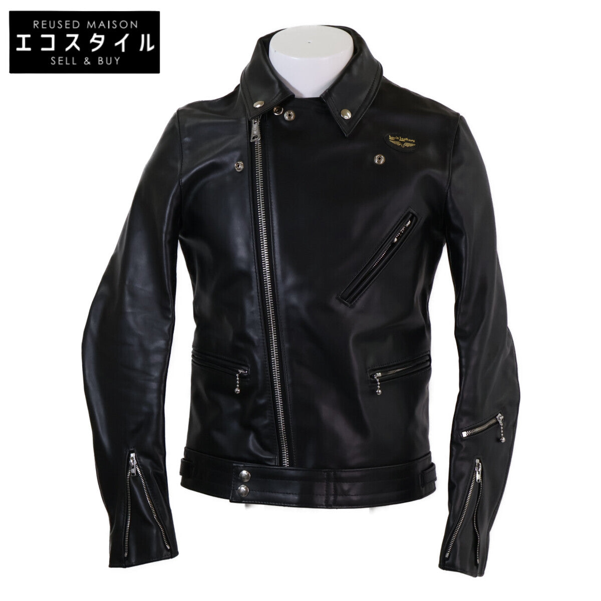 Lewis Leathers ルイスレザー 美品 441T サイクロン カウハイド タイトフィット ブラックナイロンニットライニング ライダースジャケット ジャケット