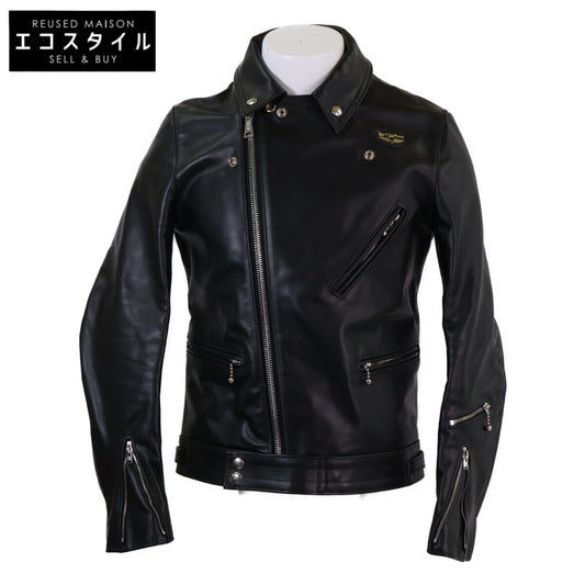 Lewis Leathers ルイスレザー 美品 441T サイクロン カウハイド タイトフィット ブラックナイロンニットライニング ライダースジャケット ジャケット