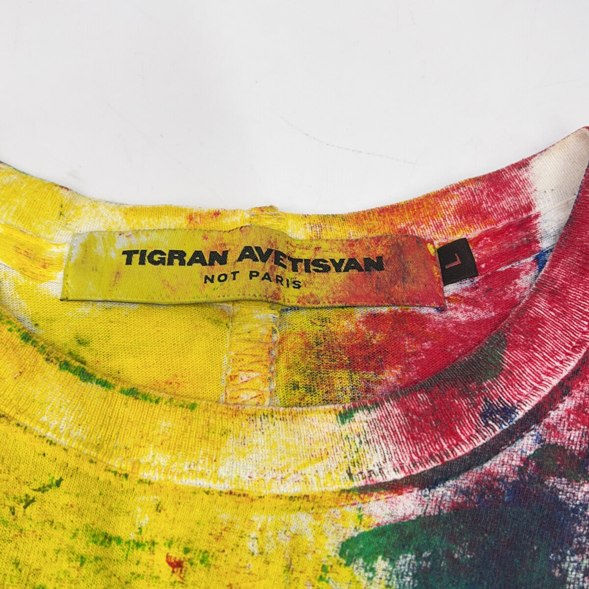 TIGRAN AVETISYAN 蒂格兰·阿维蒂斯扬 多色手绘T恤 上衣