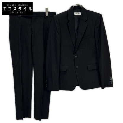 22 years V88X 637087 Black Wool Suit Set-up 46 Men's