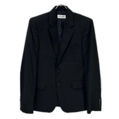22 years V88X 637087 Black Wool Suit Set-up 46 Men's