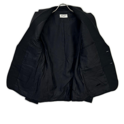 22 years V88X 637087 Black Wool Suit Set-up 46 Men's