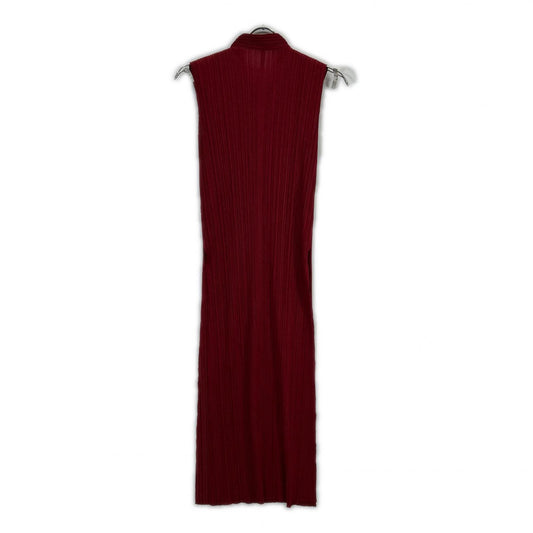 PLEATS PLEASE プリーツプリーズ レッド PP63-JH146 ノースリーブ プリーツ ドレスワンピース ワンピース