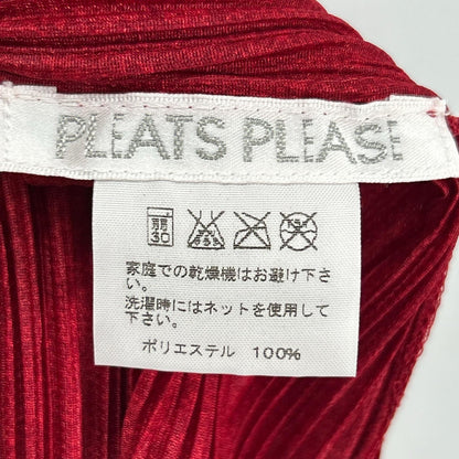 PLEATS PLEASE 三宅一生红色 PP63-JH146 无袖褶皱连衣裙