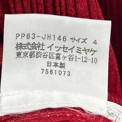 PLEATS PLEASE 三宅一生红色 PP63-JH146 无袖褶皱连衣裙