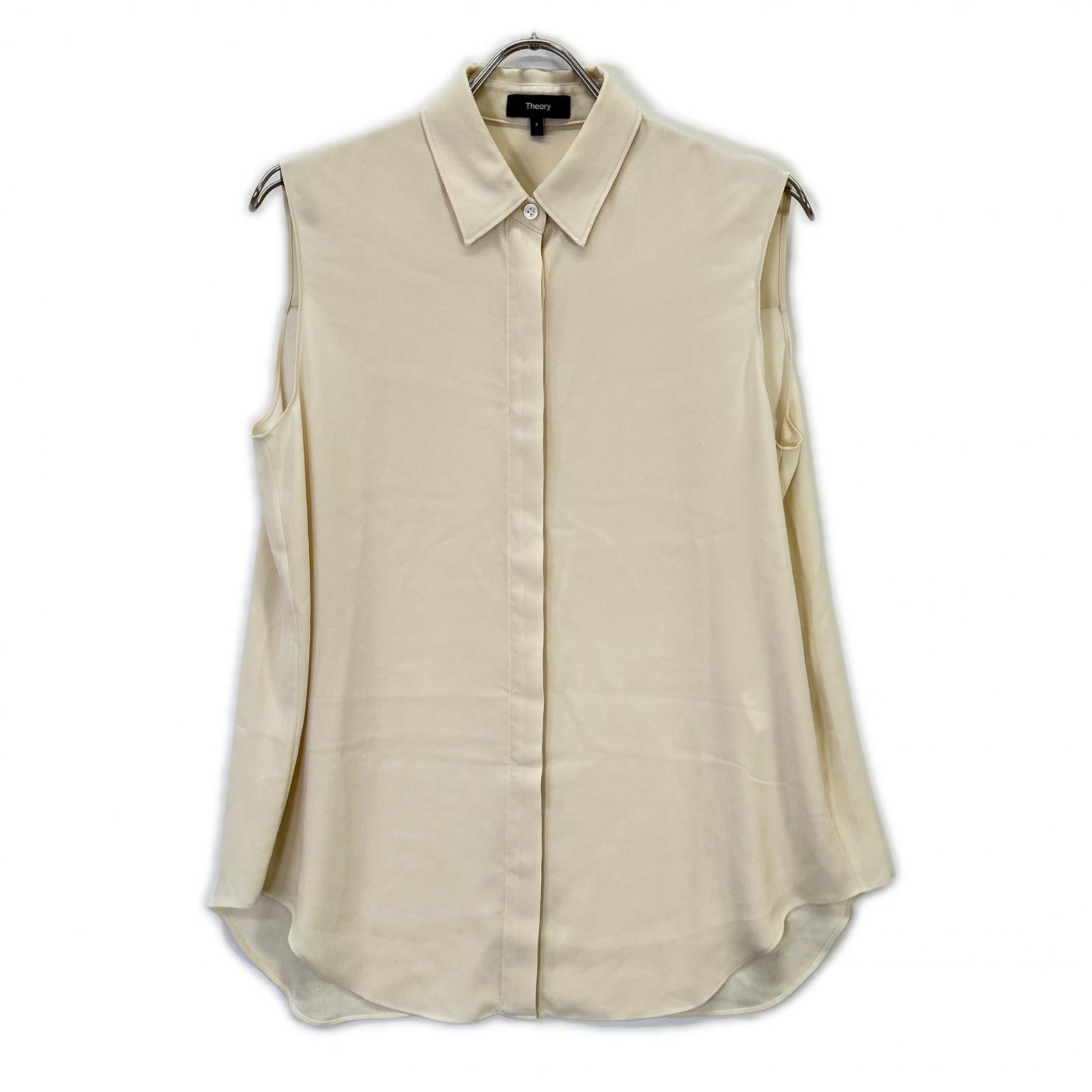 Theory 01-4208203 Rice Washable Powder Crepe Sleeveless Shirt Blouse Tops P Women's