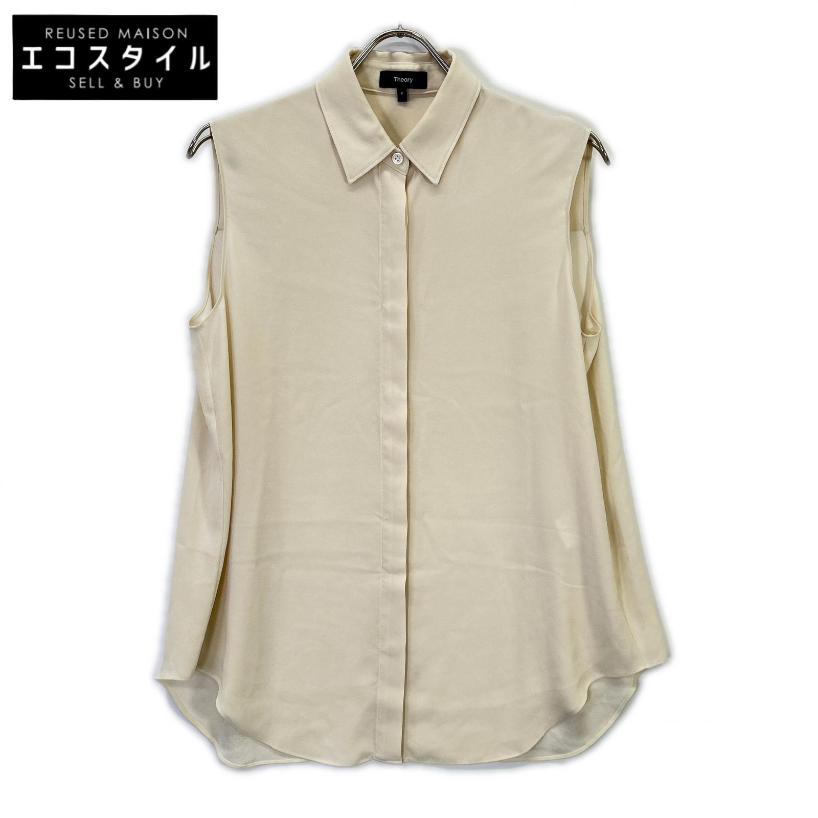 Theory 01-4208203 Rice Washable Powder Crepe Sleeveless Shirt Blouse Tops P Women's
