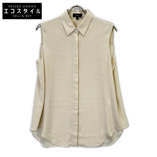 Theory 01-4208203 Rice Washable Powder Crepe Sleeveless Shirt Blouse Tops P Women's
