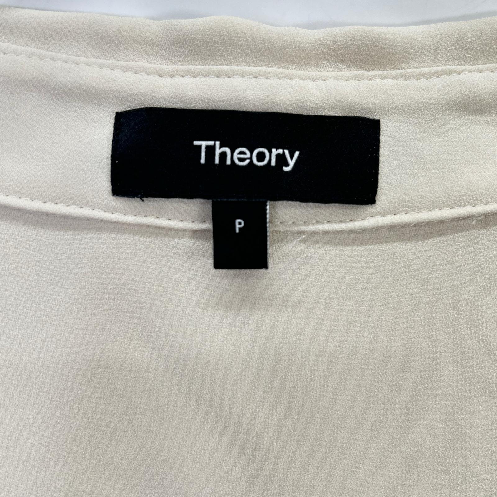 セオリー 01-4208203 ﾗｲｽ ｳｫｯｼｬﾌﾞﾙ ﾊﾟｳﾀﾞｰｸﾚｰﾌﾟｽﾘｰﾌﾞﾚｽｼｬﾂﾌﾞﾗｳｽ P Theory - パウダークレープスリーブレスシャツブラウス(ライス
