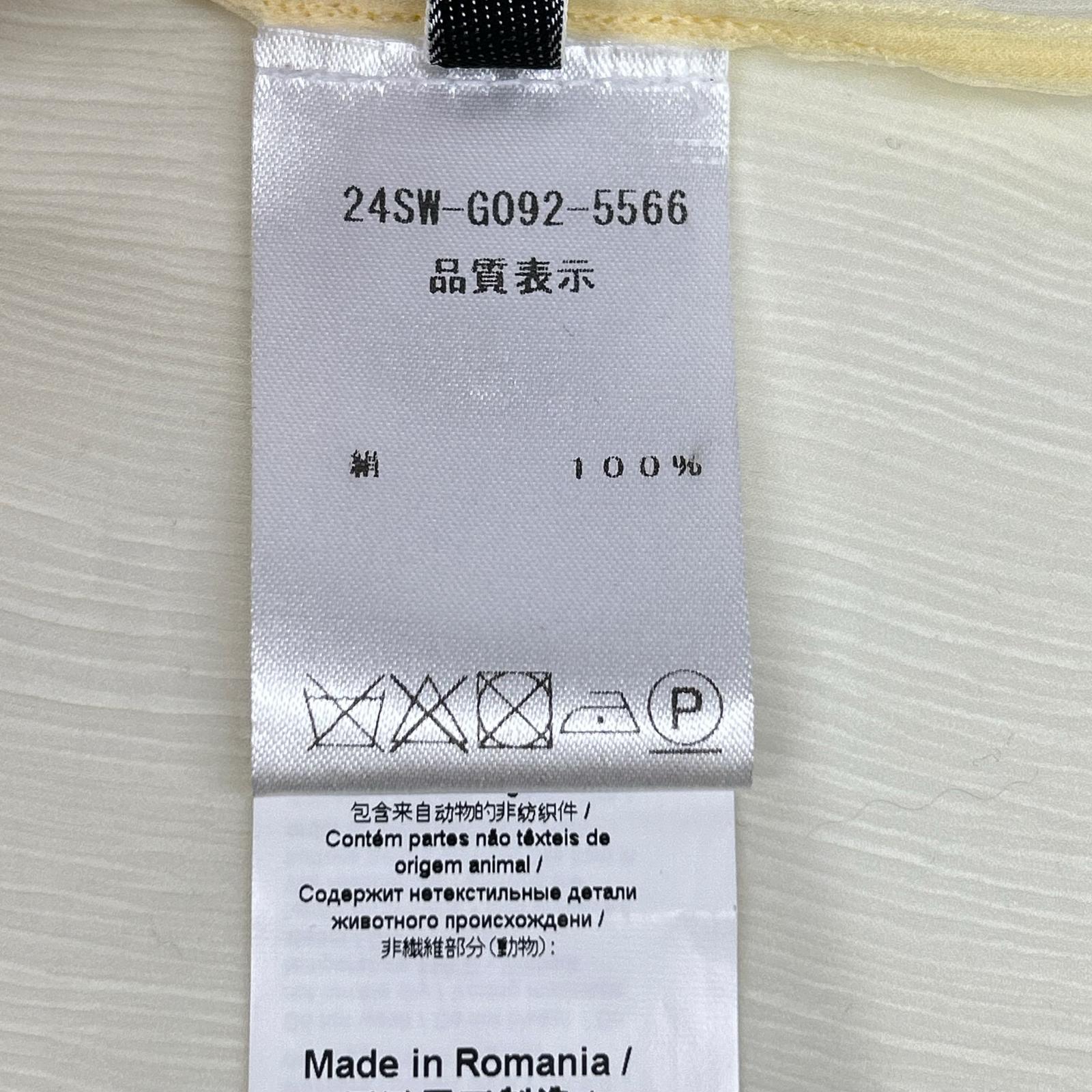 N゜21 ヌメロ ヴェントゥーノ 24SW-G092-5566 イエロー ノースリーブ シアーブラウス トップス