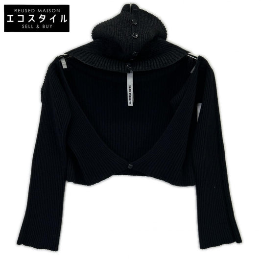 A. ROEGE HOVE エ・ローエ・ホーベ ブラック ウール ストレッチ カーディガン トップス