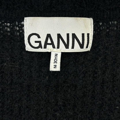 GANNI ガニー 22年 ブラック ウール ビジュー カーディガン トップス