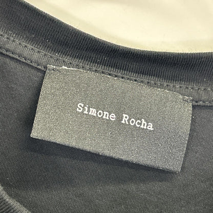 SIMONE ROCHA Black Pearl and Bow Tie T-shirt Top