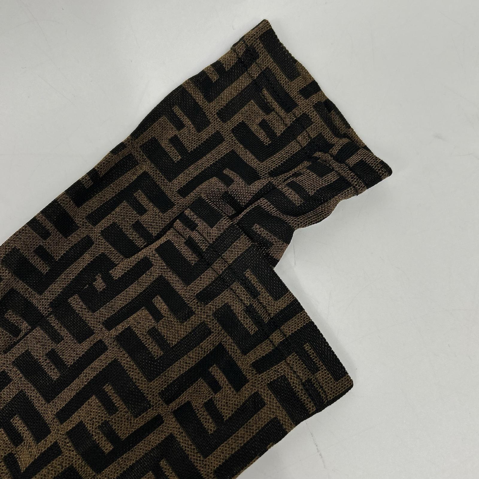 FENDI フェンディ 10.563290 ブラウン ズッカ柄 長袖 シャツ トップス