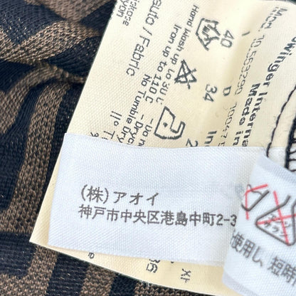 FENDI フェンディ 10.563290 ブラウン ズッカ柄 長袖 シャツ トップス