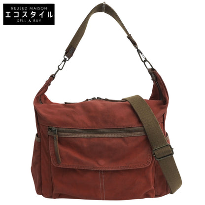 Kaguyama Kaban Canvas 2-Way Shoulder Bag Red Rust-Dyed Men's Shoulder Bag