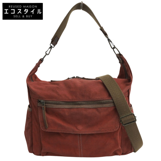 Kaguyama Kaban Canvas 2-Way Shoulder Bag Red Rust-Dyed Men's Shoulder Bag
